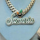 Custom Name Latter Samaria Iced Out Hip Hop Pendant hip hop jewelry CustomDiamJewel   