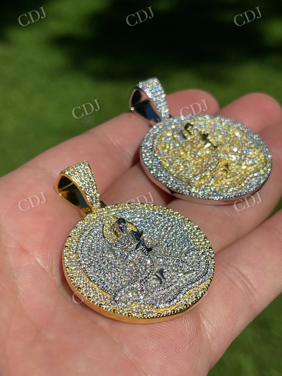 Two Tone Euphanasia Tupac Diamond Pendant  customdiamjewel   