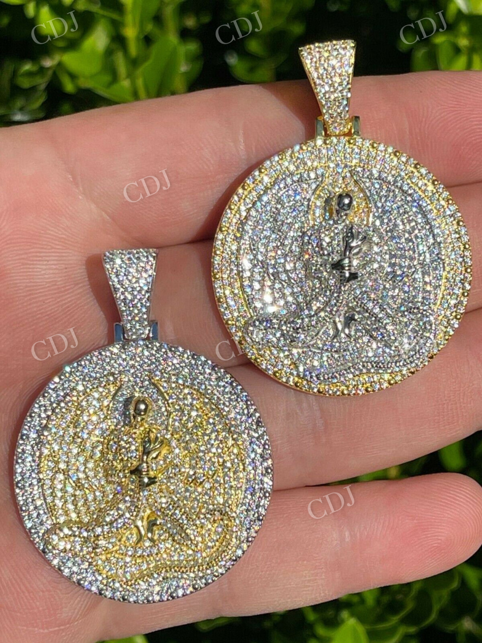 Two Tone Euphanasia Tupac Diamond Pendant  customdiamjewel   