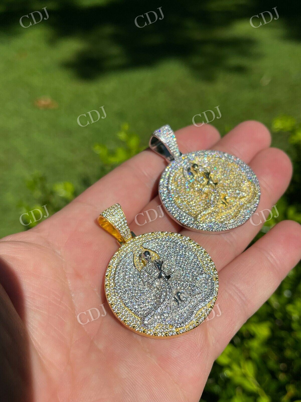 Two Tone Euphanasia Tupac Diamond Pendant  customdiamjewel   