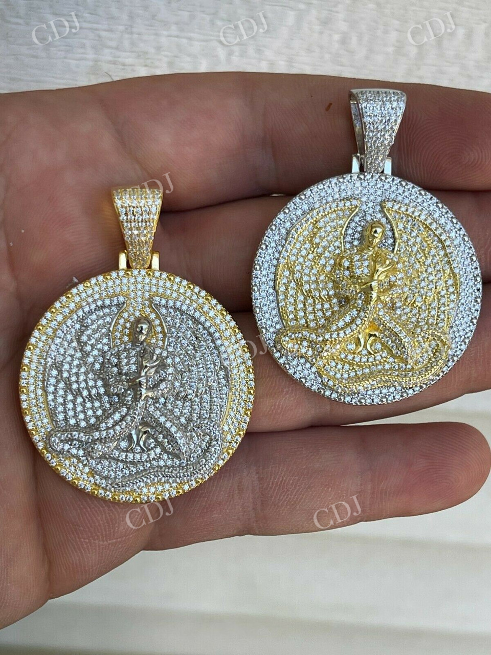 Two Tone Euphanasia Tupac Diamond Pendant  customdiamjewel   