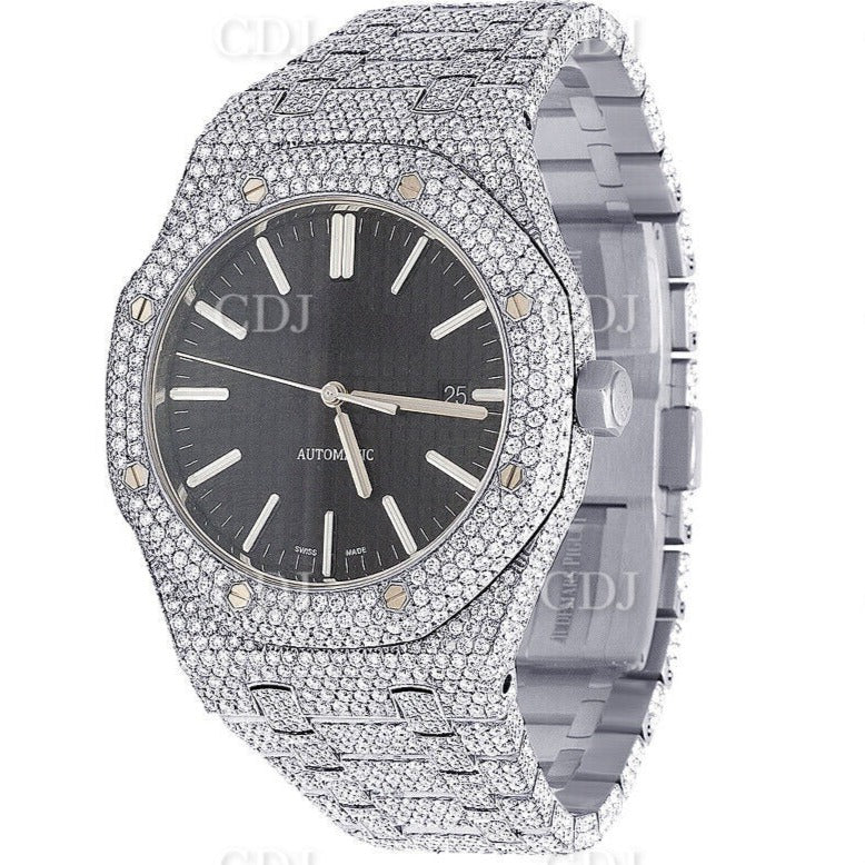 Iced Out Moissanite Diamond Watch Luxury Diamond Watch Handmade Automatic Watch Wholesale Price  customdiamjewel   