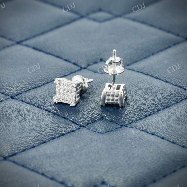 10KT Solid White Gold Square Shape Hip Hop Earring hip hop jewelry customdiamjewel   