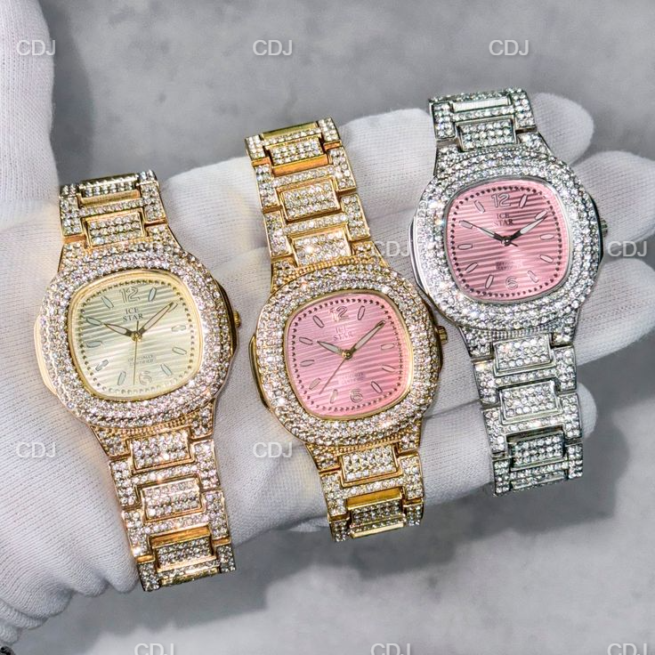 Round Diamond Hip Hop Wrist Watch  customdiamjewel   