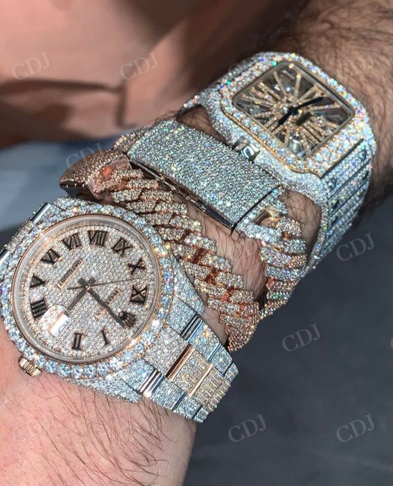 Custom Bling Hip Hop Diamond Watch  customdiamjewel   