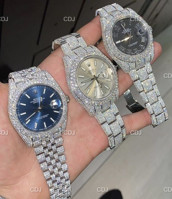 Round Diamond Hip Hop Wrist Watch  customdiamjewel   