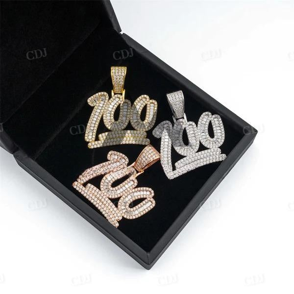 Hip Hop Iced Out One Hundred Score Pendant  customdiamjewel   