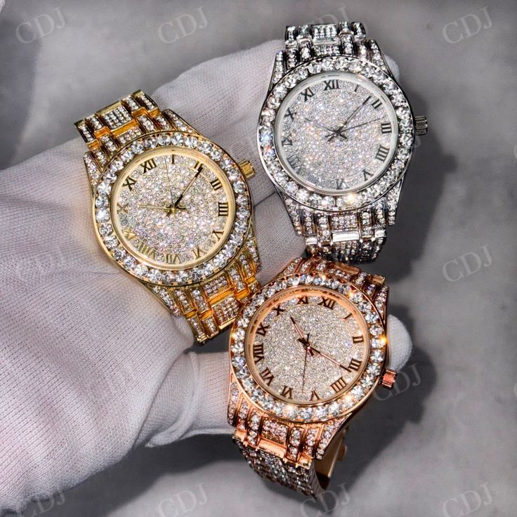 Custom Bling Hip Hop Diamond Watch  customdiamjewel   