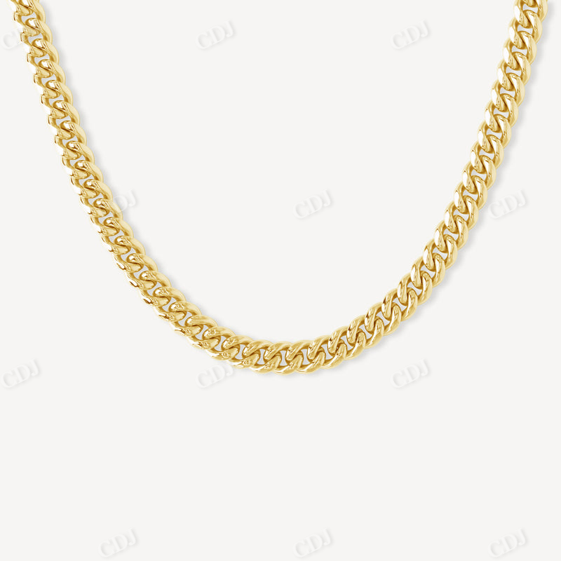 Plain Yellow Gold Plated Hip Hop Cuban Link Chain  customdiamjewel   