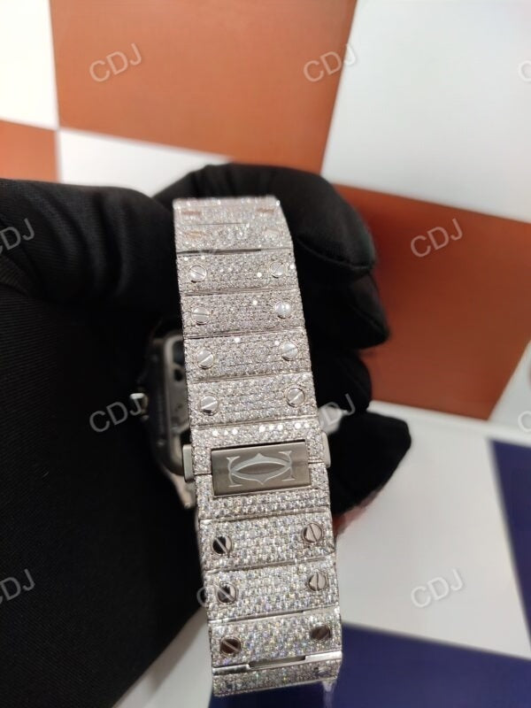 Cartier Skeleton Iced Out VVS Moissanite Studded Full Buss Down Luxurious Watch For Men 27 to 29 Carats (Approx.)  customdiamjewel   