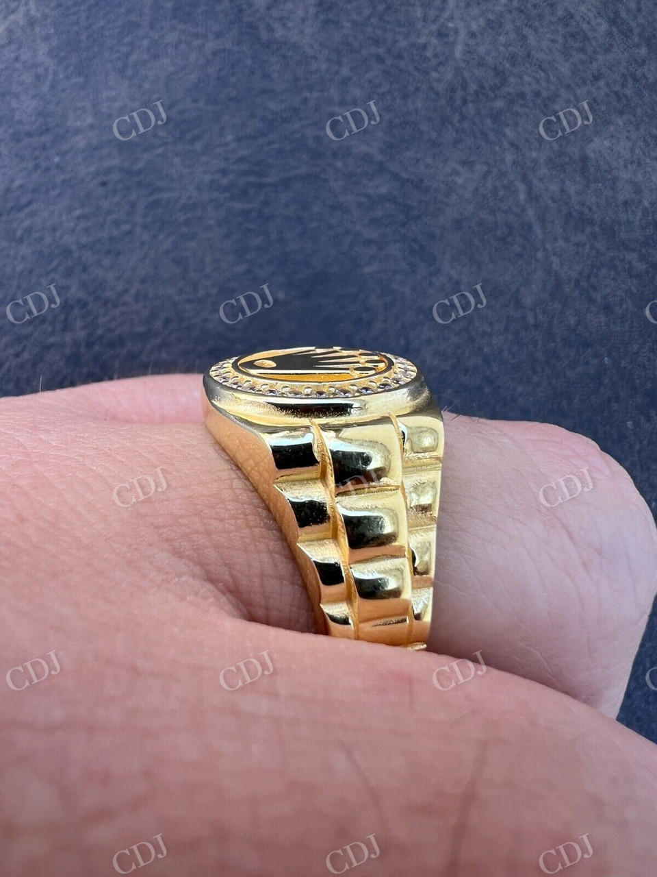 Round Cut Diamond Rolex Crown Hip Hop Ring  customdiamjewel   