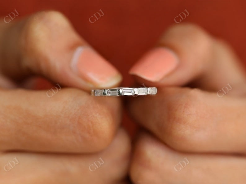 Unique Baguette Natural Diamond Full Eternity Wedding Band  customdiamjewel   