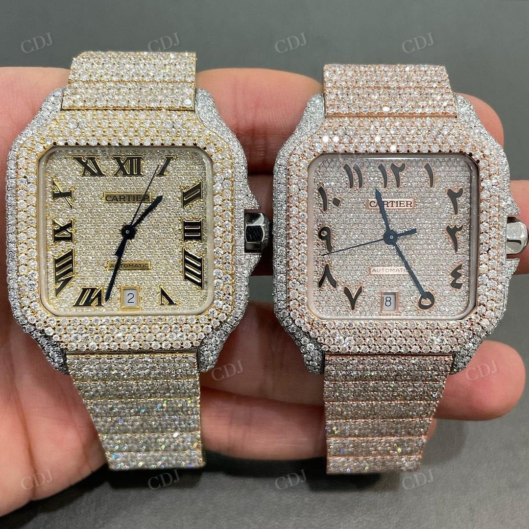 Cartier Two Tone Diamond Custom Watches  customdiamjewel   