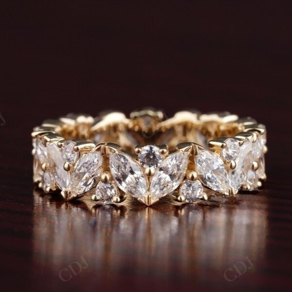 Round Marquise Cluster 0.56CTW Lab Grown Diamond Wedding Band  customdiamjewel   