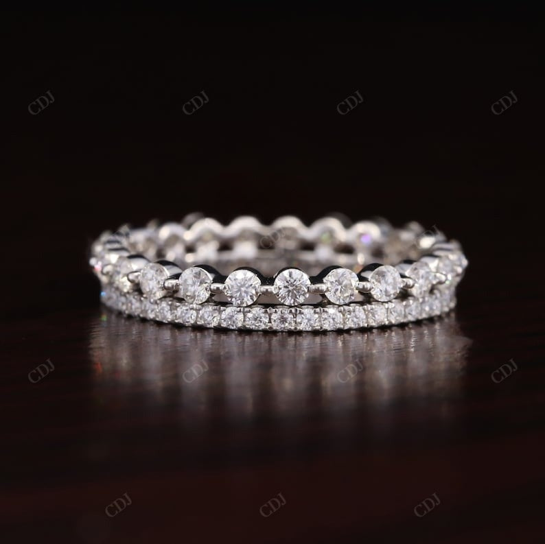 Round Cut Natural Diamond Floating Wedding Band  customdiamjewel   