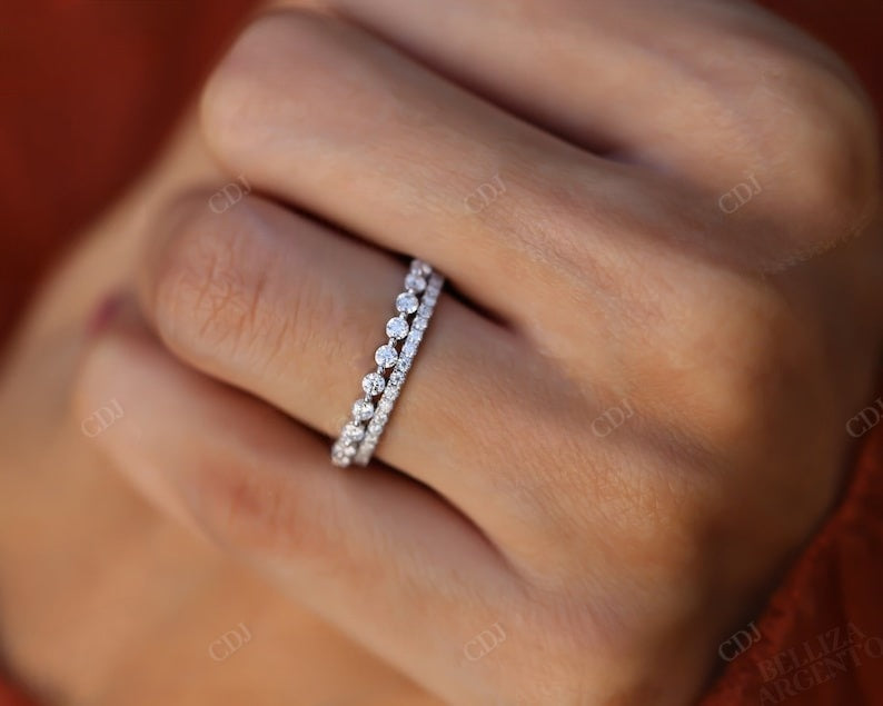 Round Cut Natural Diamond Floating Wedding Band  customdiamjewel   