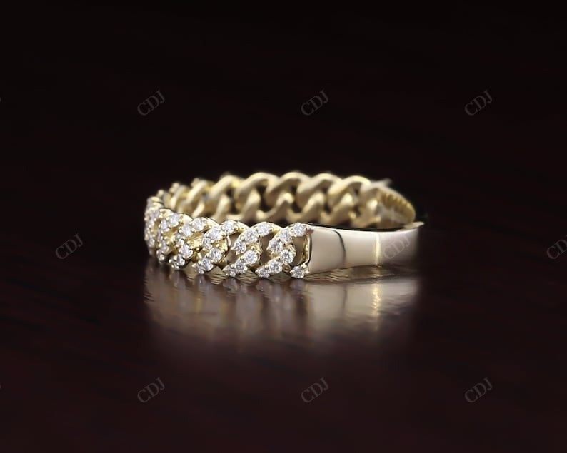 Natural Diamond Cuban Link Chain Wedding Band  customdiamjewel   