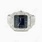 Cartier Santos Blue Dial Custom Diamond Watch  customdiamjewel   