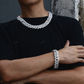 White Gold 20mm Double Row Round Diamond Cuban Chain hip hop jewelry CustomDiamJewel