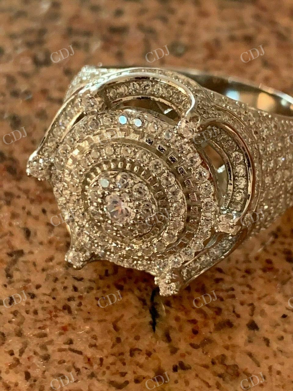 King Crown Diamond Bust Down Hip Hop Ring  customdiamjewel   