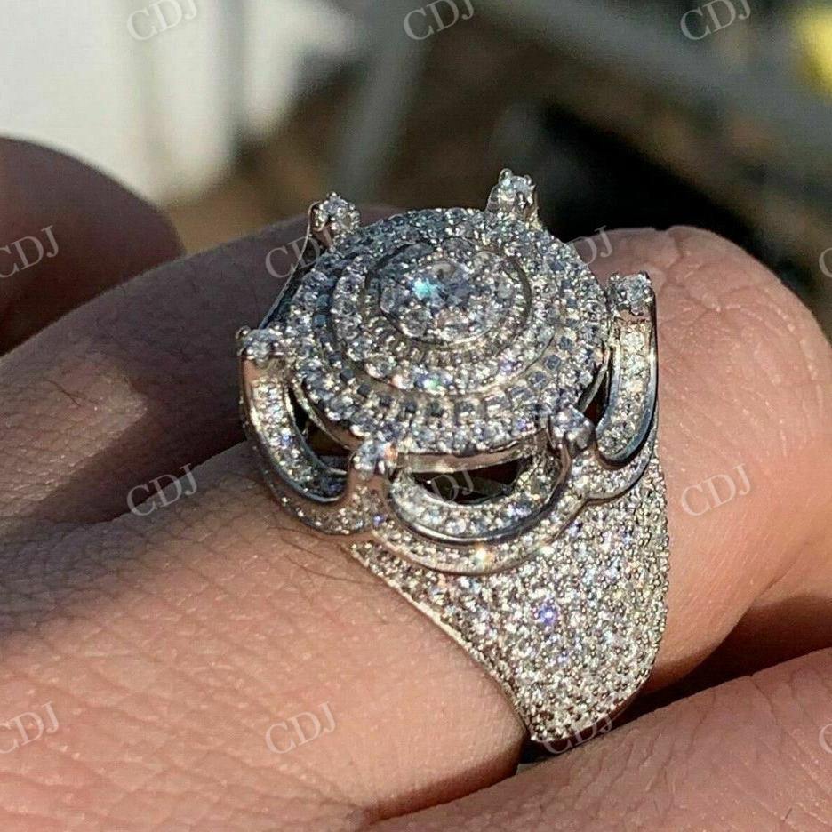 King Crown Diamond Bust Down Hip Hop Ring  customdiamjewel   