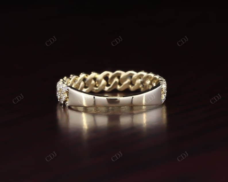 Natural Diamond Cuban Link Chain Wedding Band  customdiamjewel   