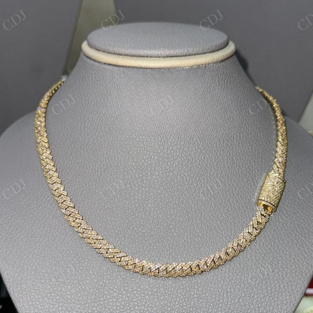 2 Row Round Diamond Hip Hop Cuban Link Chain hip hop jewelry CustomDiamJewel   