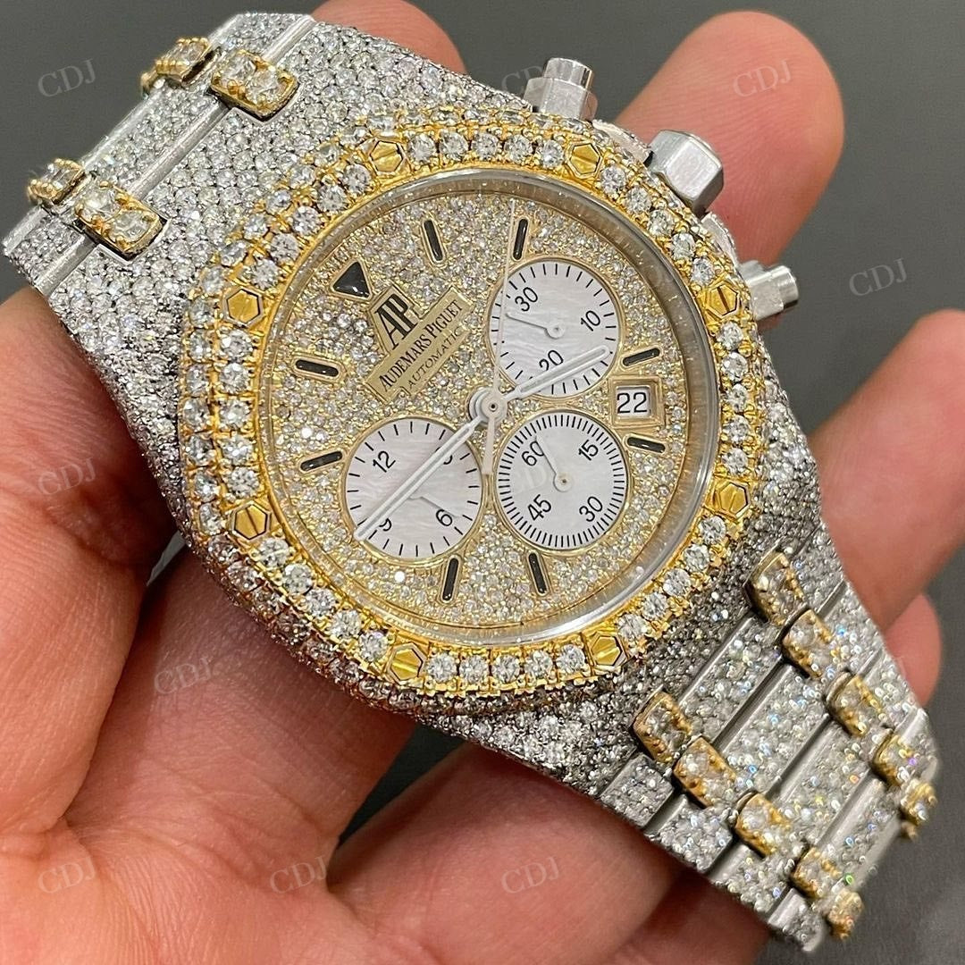 AP Diamond Automatic Movement Iced Out Watch  customdiamjewel   