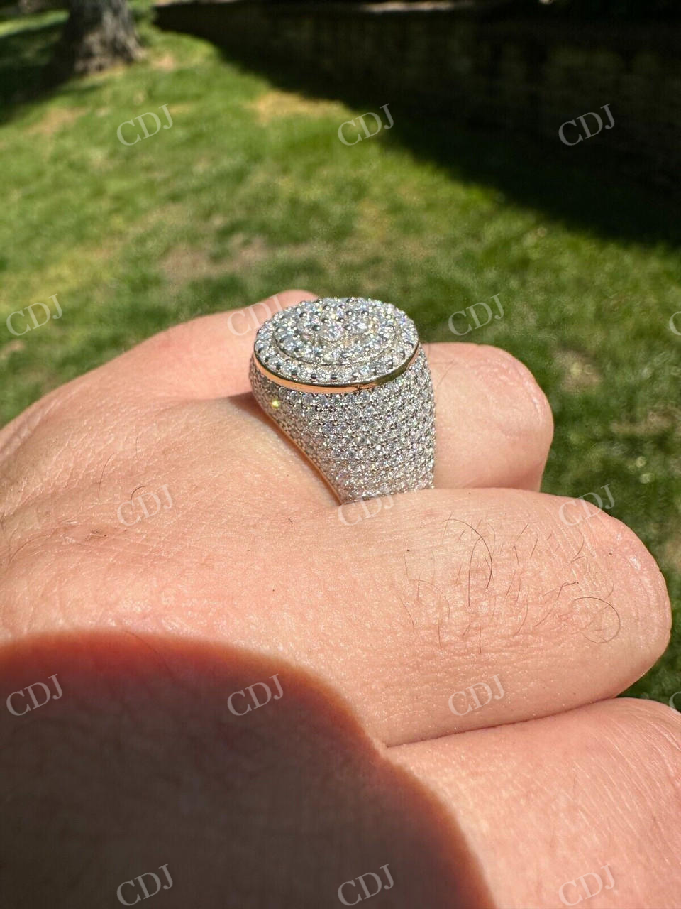 Men's Moissanite Hip Hop Iced Ring  customdiamjewel   