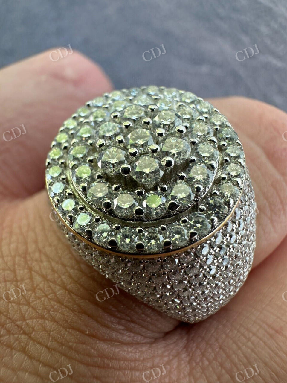 Men's Moissanite Hip Hop Iced Ring  customdiamjewel   