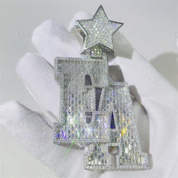 Hip Hop Custom Made Star Bail EA Name Letter Pendant  customdiamjewel   