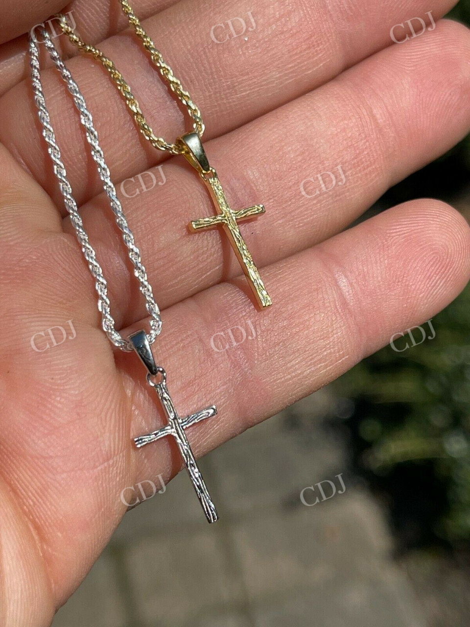 925 Sterling Silver Plain Cross Pendant For Men  customdiamjewel   