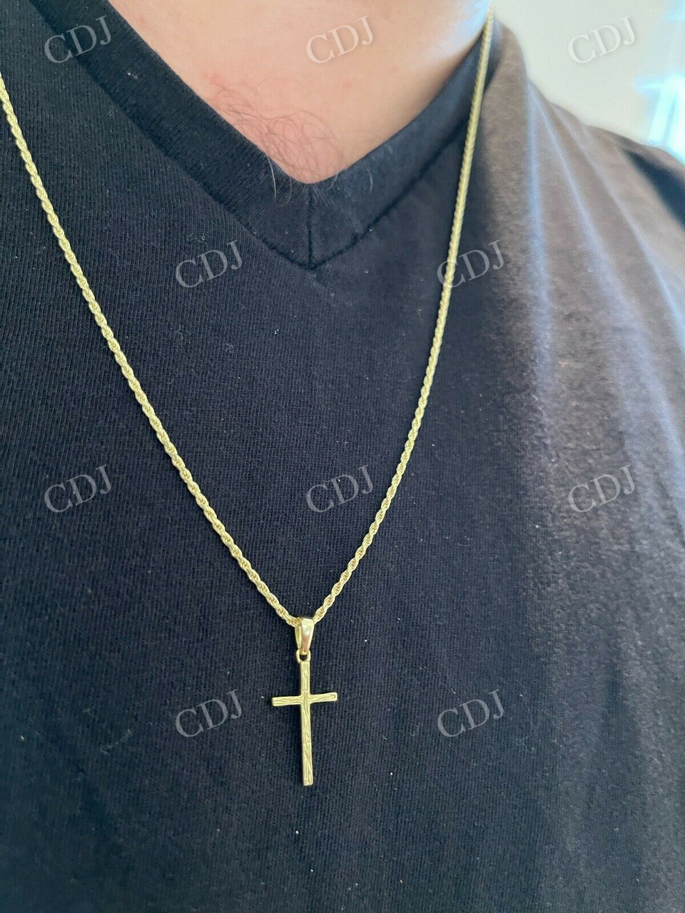 925 Sterling Silver Plain Cross Pendant For Men  customdiamjewel   