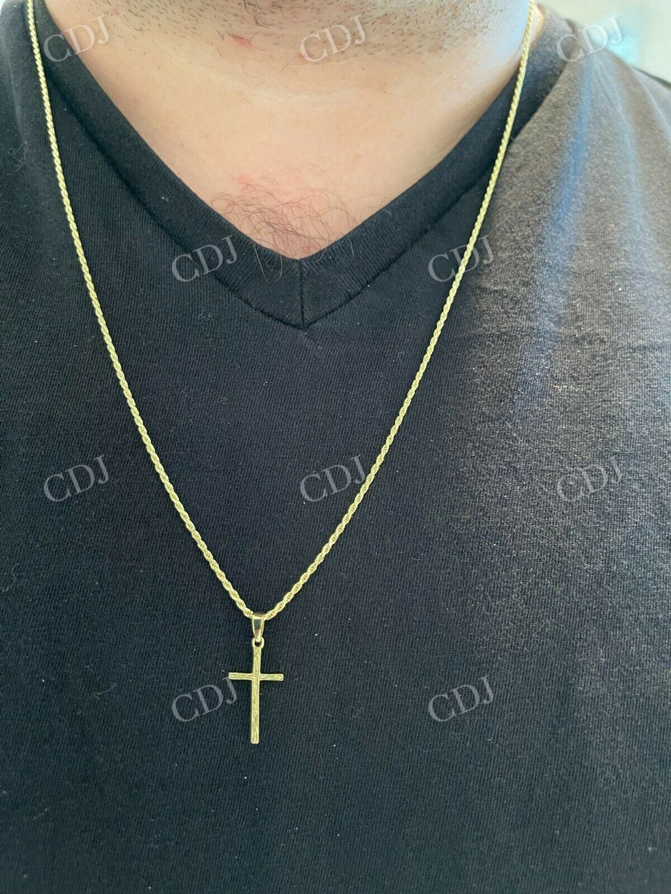 925 Sterling Silver Plain Cross Pendant For Men  customdiamjewel   