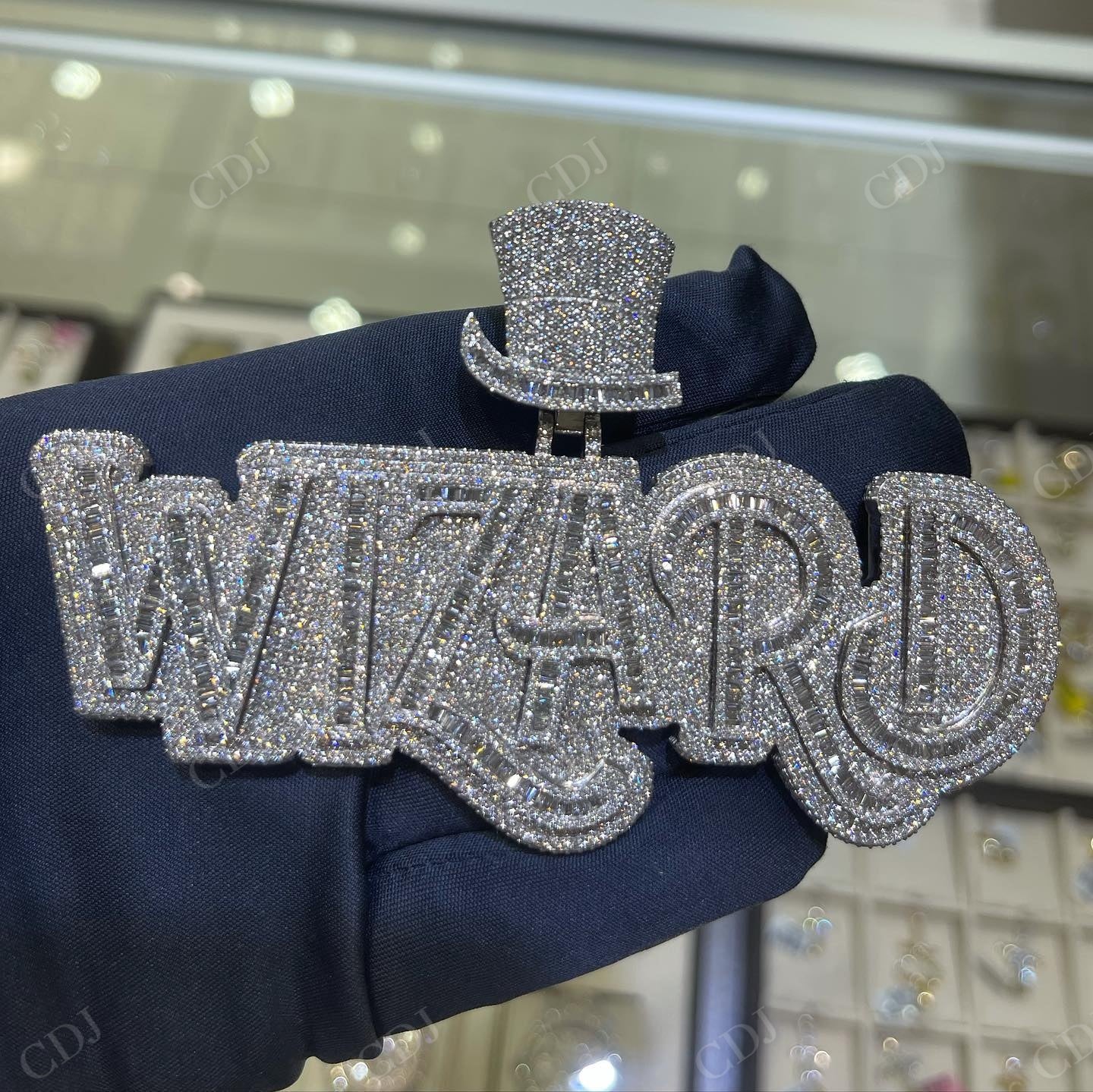 Fully Iced Out Vvs Moissanite Custom Name WIZARD Pendant hip hop jewelry CustomDiamJewel   