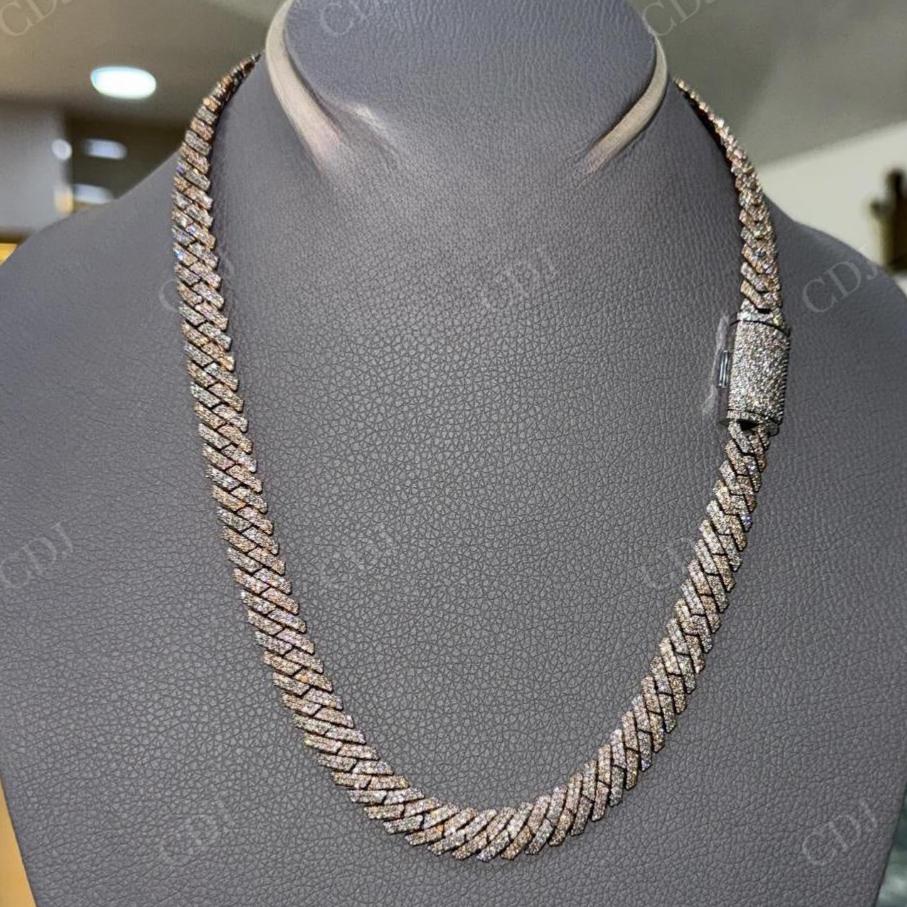 Silver Gold Plated Iced Out Diamond Cuban Chain hip hop jewelry CustomDiamJewel   