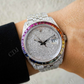 Custom Rolex Rainbow Bezel Diamond Watch  customdiamjewel   