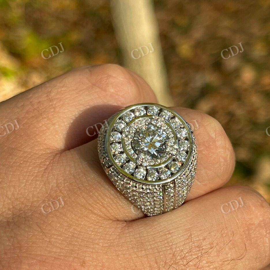 Large Designer Moissanite Iced Hip Hop Ring  customdiamjewel   