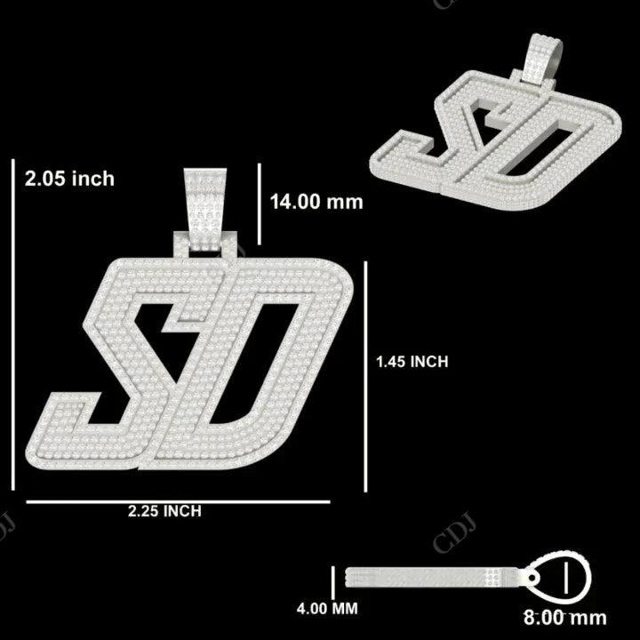 New Arrival SD Letter Iced Out Hip Hop Pendant hip hop jewelry CustomDiamJewel   