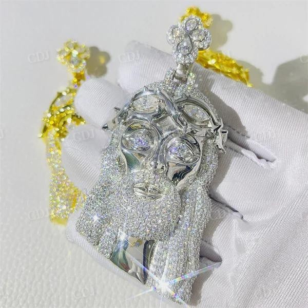 Diamond Iced Out Jesus Pendant For Men  customdiamjewel   