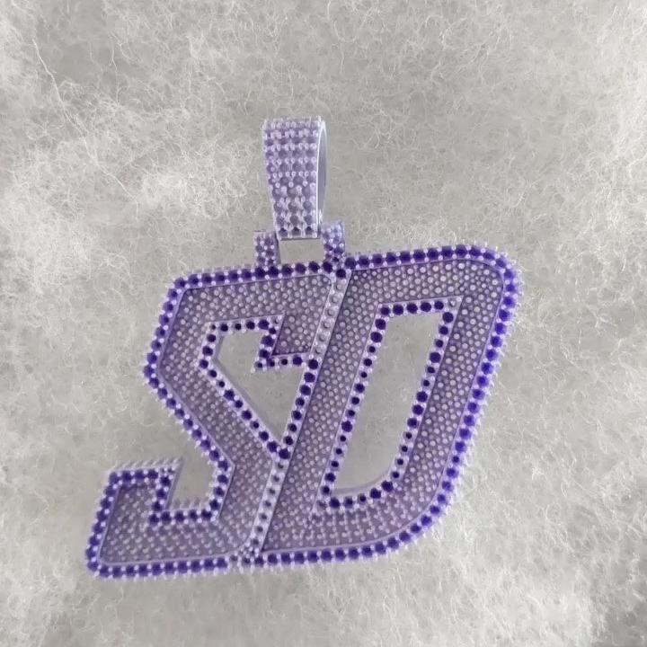 New Arrival SD Letter Iced Out Hip Hop Pendant hip hop jewelry CustomDiamJewel   