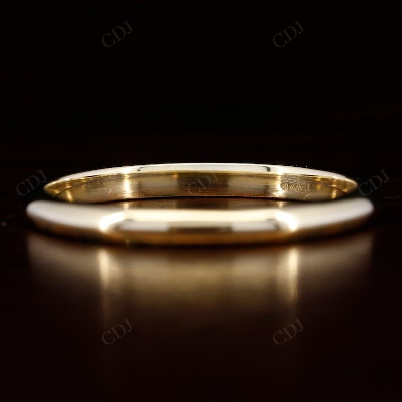 Stacking Plain 14K Solid Gold Wedding Band Woman  customdiamjewel   