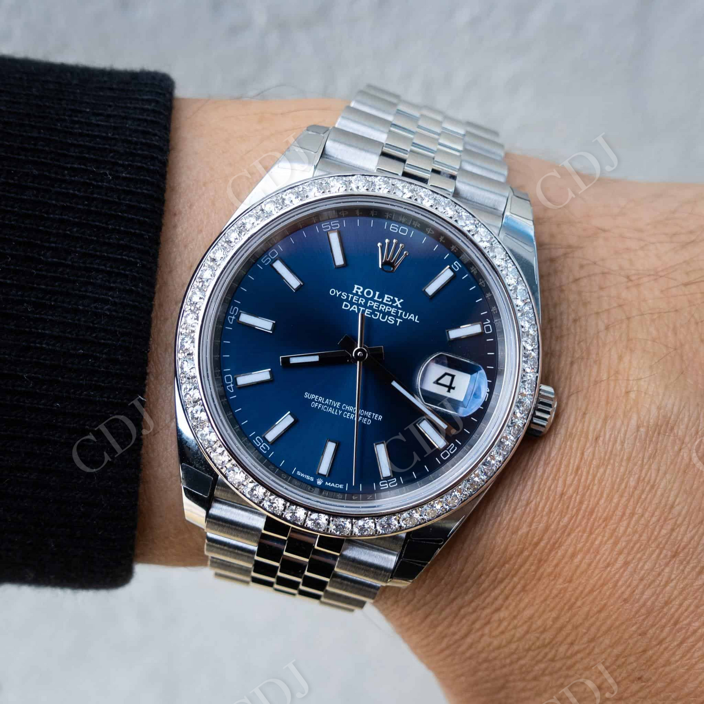 Blue Dial Diamond Bezel Rolex Watch  customdiamjewel   