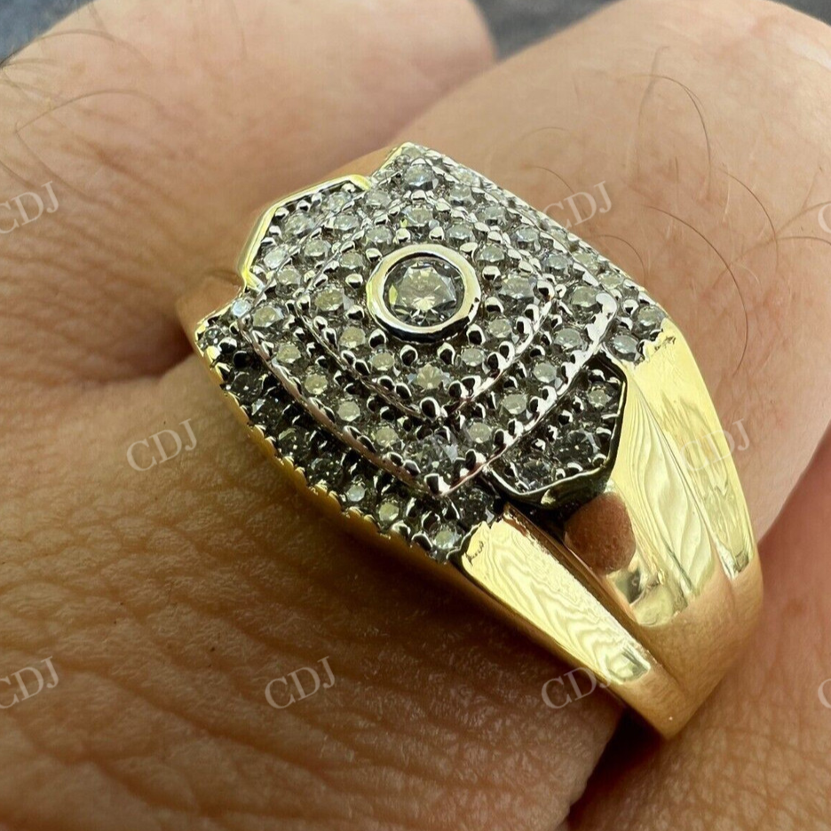 14K Gold Moissanite Hip Hop Iced Out Ring  customdiamjewel   