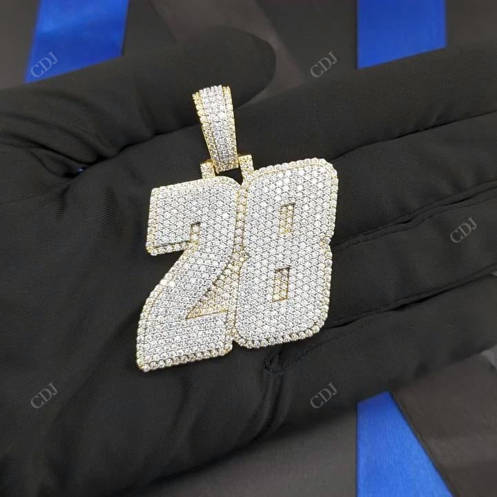 Lucky Number 28 Diamond Two Tone Pendant hip hop jewelry CustomDiamJewel   