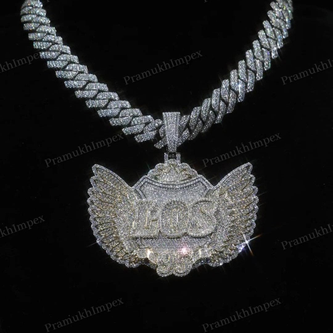 Mens Customs Hip Hop Iced Out Two Tone Pave Gold Plated Pendant hip hop jewelry CustomDiamJewel   