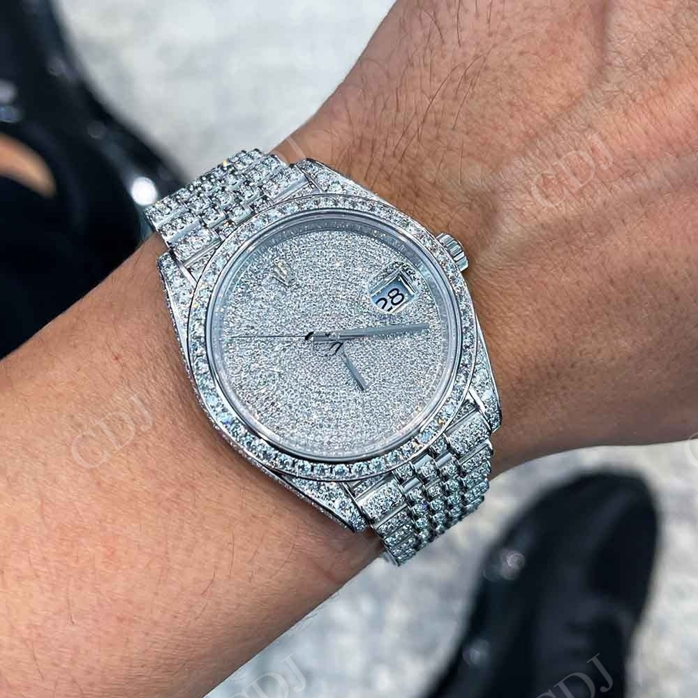 Fully Diamond Rolex Custom Watch  customdiamjewel   