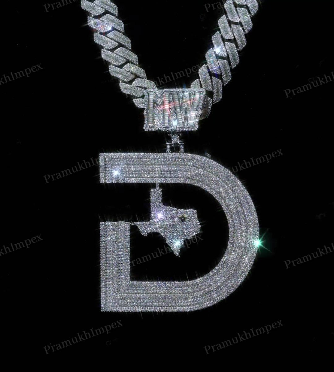 Mens Customs Hip Hop Iced Out Two Tone Pave Gold Plated Pendant hip hop jewelry CustomDiamJewel   