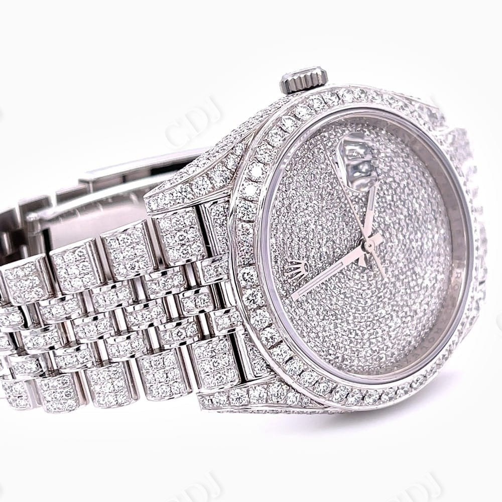 Fully Diamond Rolex Custom Watch  customdiamjewel   