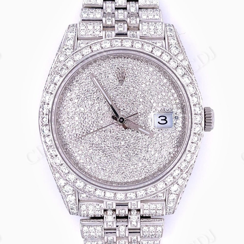 Fully Diamond Rolex Custom Watch  customdiamjewel   